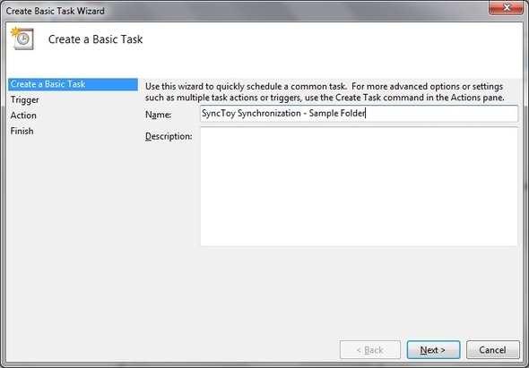 SyncToy: A Microsoft egyszerű biztonsági mentési és szinkronizálási megoldása [Windows] Feladatütemező Alapvető feladatnév létrehozása