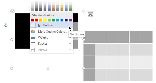 Használja ezt a trükköt a táblázat jobb pozicionálásához a Microsoft Word MSWord szövegdobozok vázlatában