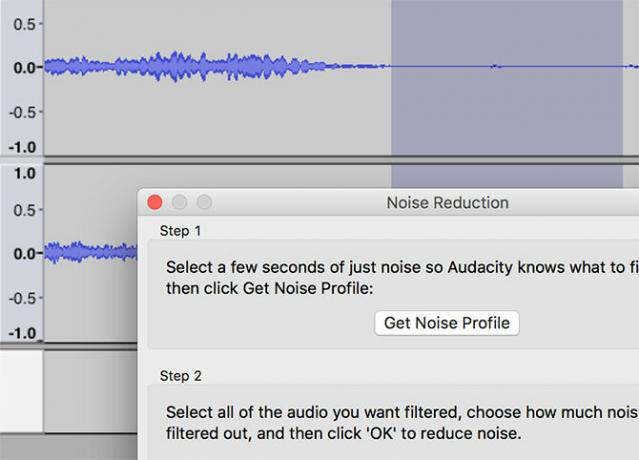 Audacity zajcsökkentés