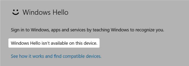 Windows hello kompatibilis