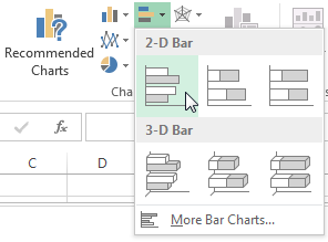 Excel Válassza a 2D oszlopdiagramot