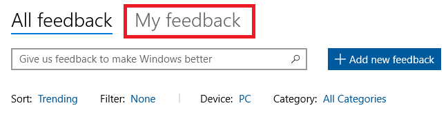 Windows 10 feedback hub a visszajelzéseim