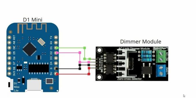 diagram a wi-fi alapú intelligens fényerő-szabályozó vagy ventilátorsebesség-szabályozó készítéséhez