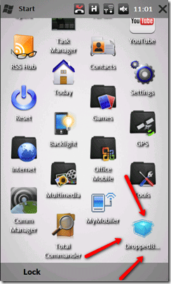 DroppedBoxx - a Windows Mobile db6 nem hivatalos Dropbox kliense