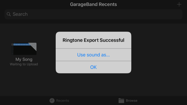 A GarageBand App Export kész