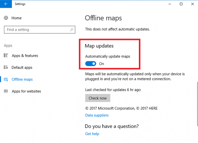 térképbeállítások offline frissítés a Windows 10 rendszerhez