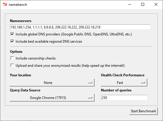 namebench dns teszteszköz