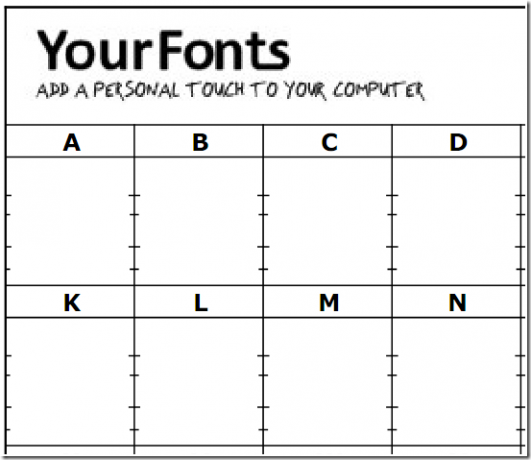 yourfontstemplateblank - digitális aláírás készítése