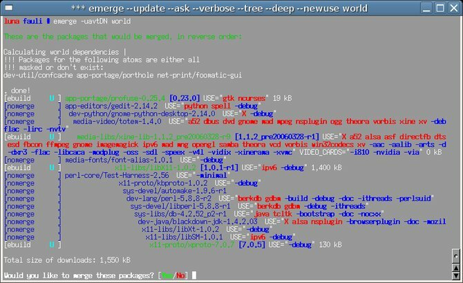 linux gentoo frissítés