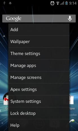 csúcs launcher android