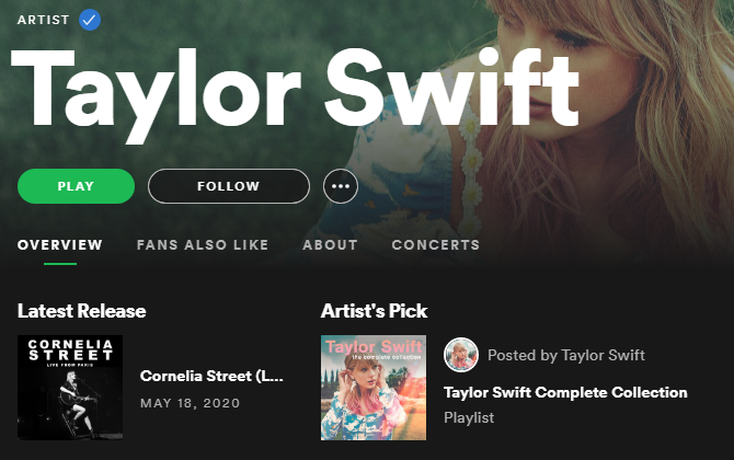 Taylor Swift a Spotify-n