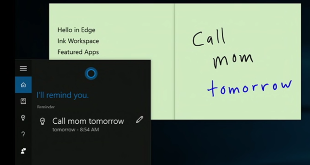 Windows tinta Cortana