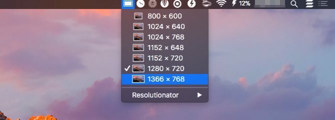 Resolutionator - Mac menüsor alkalmazások