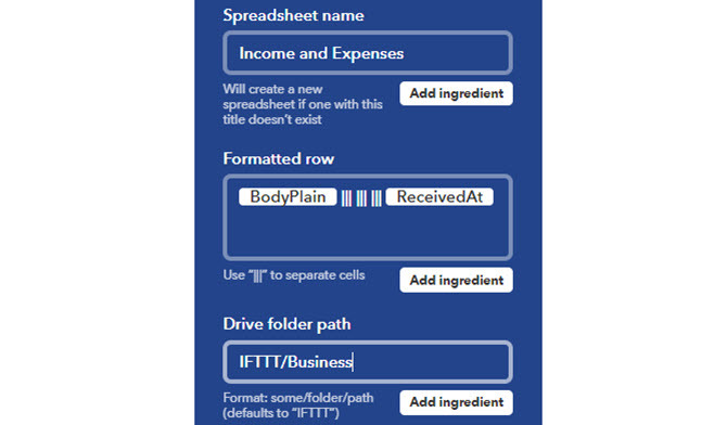 ifttt új sor részletei