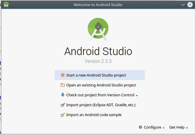 android alkalmazás létrehozása androidstudio indul