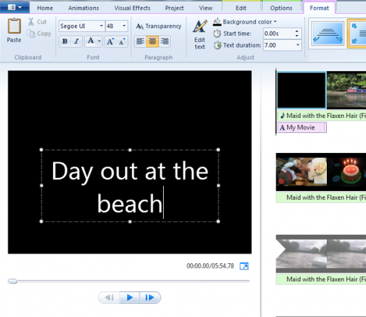 A Windows-Movie-Maker-címe