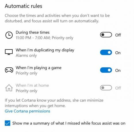 A Windows Focus Assist (korábban csendes órák) Focus Assist automatikus szabályok használata e1526497739482