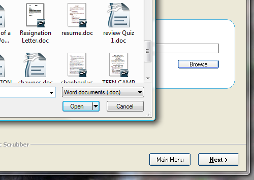 Metaadatok súrolása Word-dokumentumokból [Windows] docscrubber selectdoc