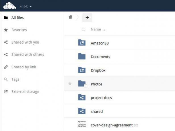 ownCloud felhasználói felület