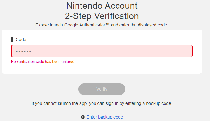 Nintendo Account 2FA Bejelentkezés