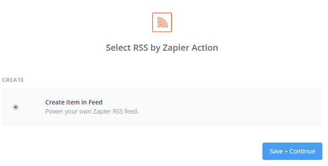 rss by zapier elem létrehozása