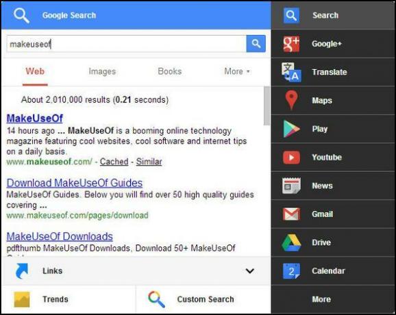Fekete menü: Az összes Google szolgáltatás elérése egyetlen menüben [Chrome] Search1