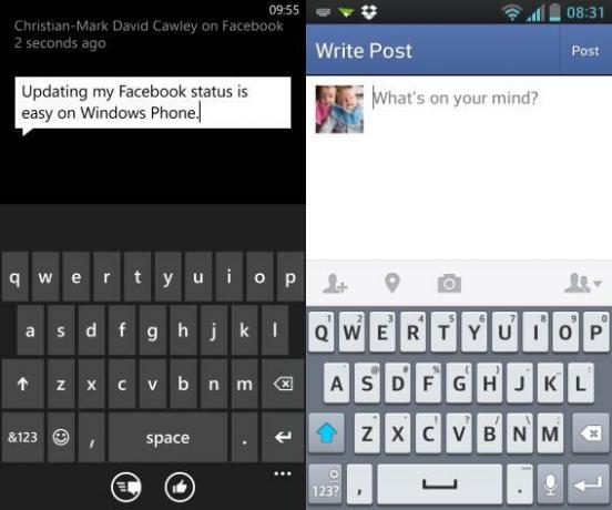 facebook home vs Windows telefon