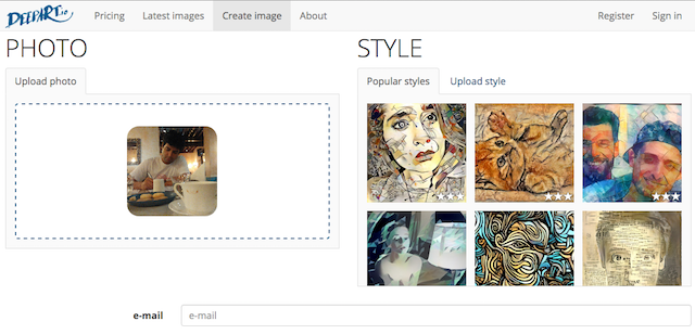 A DeepArt egy ingyenes webes alkalmazás, amely a képeket művészi festményekké alakítja
