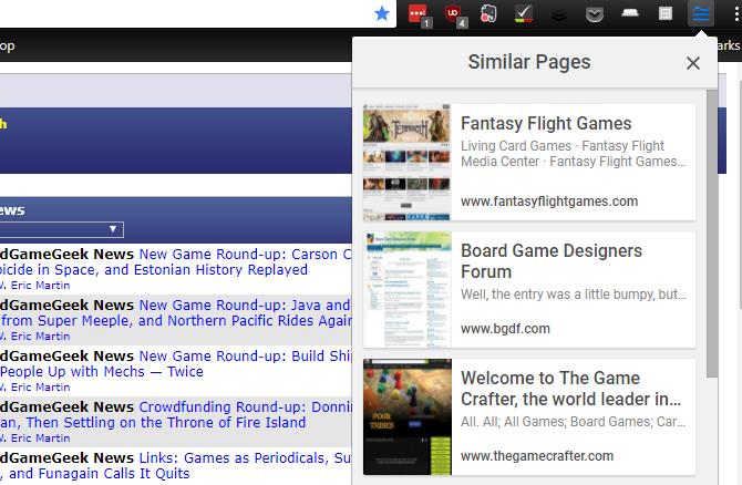 A Google hasonló oldalak Chrome-kiterjesztése