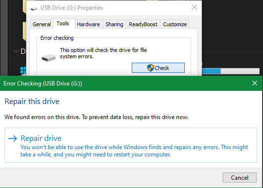 Windows javítás USB meghajtó