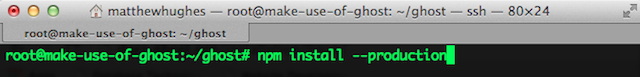ssh-ghost-NPM-install