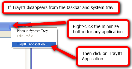 Minimalizálja a programokat a rendszertálcába a TrayIt segítségével! ha a tálca eltűnik