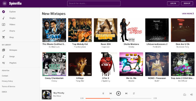 A Spinrilla egy ingyenes zenei streaming szolgáltatás hip-hop mixtape-k számára