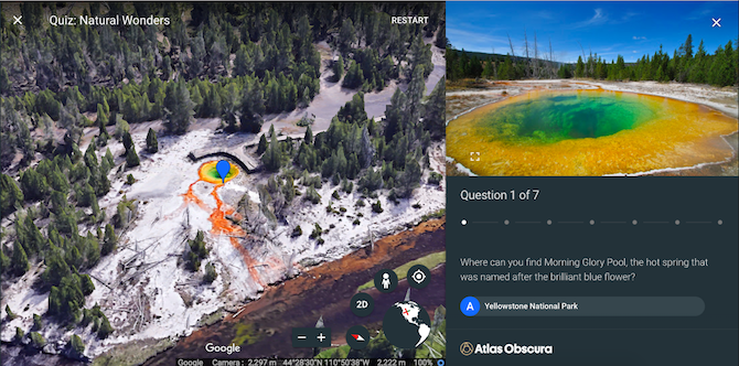 A Google Earth használata böngészőben, a Google Earth kvíz