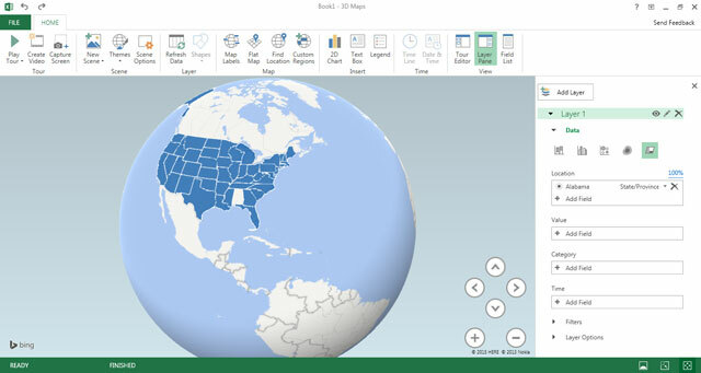 Excel 2016 - 3D-s térkép