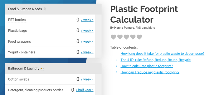 Számítsa ki éves műanyag-felhasználását és pazarlását az Omni Calculator műanyag lábnyom-kalkulátorával