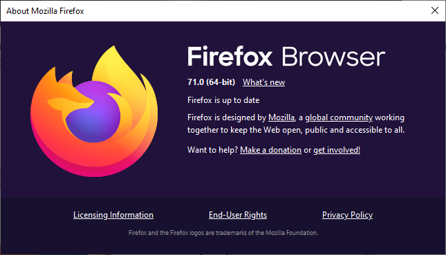 Firefox frissítési ablak