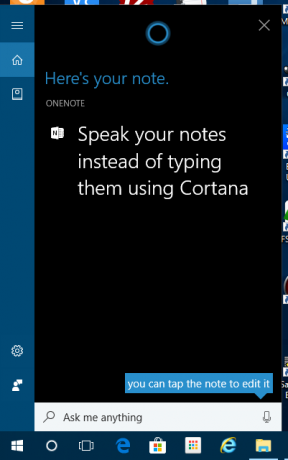 A Cortana segítségével hozzon létre egy új jegyzetet