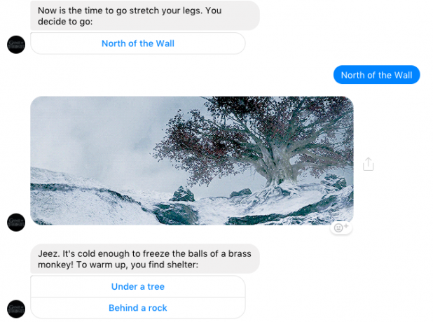 facebook messenger bot játék trónok túlélése