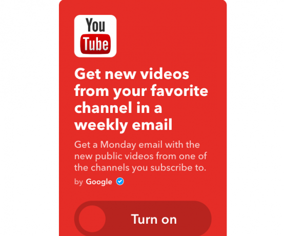 youtube ifttt új csatornavideók a heti e-mailekhez