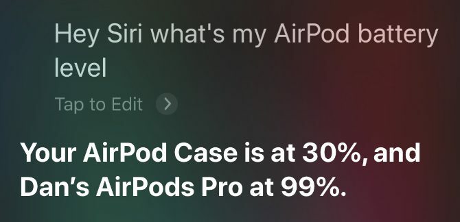 Siri leolvassa az AirPods akkumulátorának százalékát