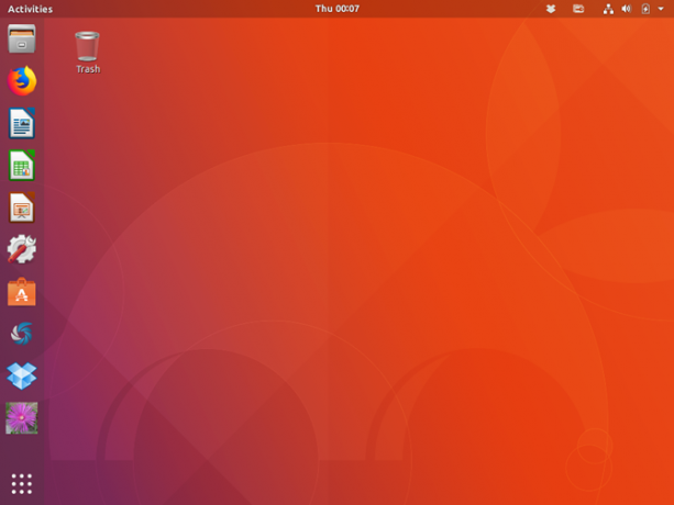 Ubuntu 17.10 az Ubuntu asztali környezettel