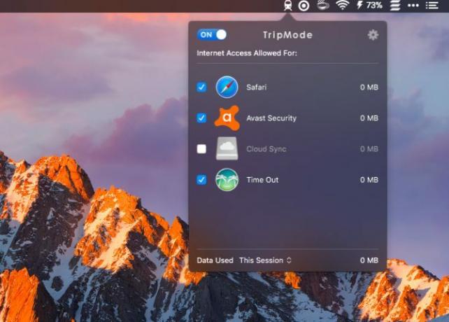 tripmode-Mac menüsor alkalmazások