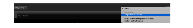 A Lightroom import presetek