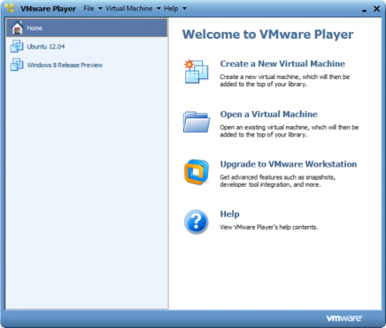 VMWare Player Windows rendszeren