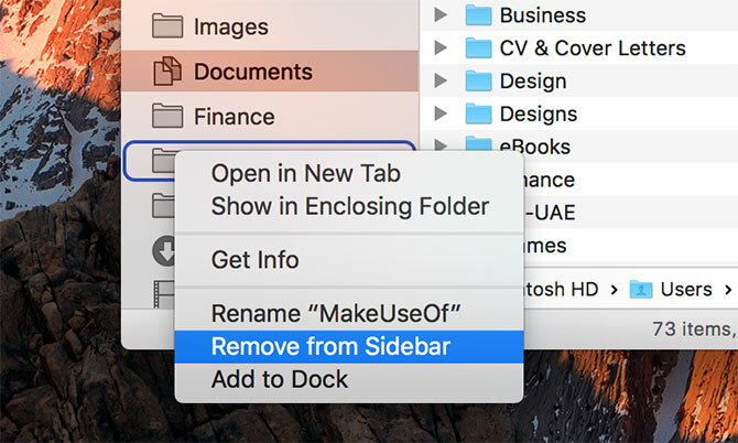 macOS Finder Sidebar Mappa