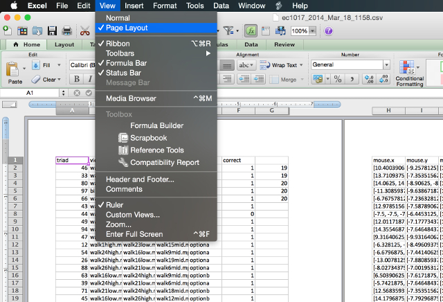 excel-layout-nézet