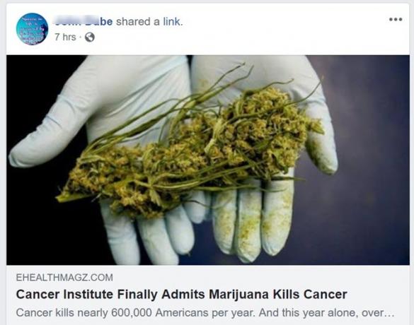 facebook egészségügyi üzenet