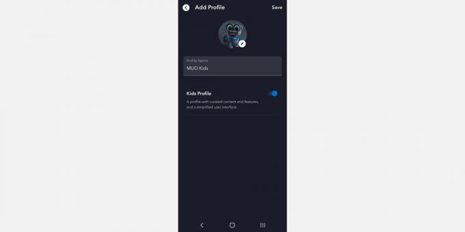 Disney Plus gyerek profil mobil