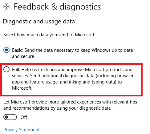 Windows 10 telemetria